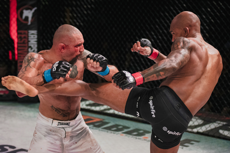 STOCKHOLM, SWEDEN, DEC 7, 2019: Superior challenge 20 between Nico Musoke (SWE) and Marcelo Alfaya (BRA). Musoke won.のeditorial素材
