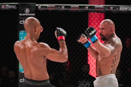 STOCKHOLM, SWEDEN, DEC 7, 2019: Superior challenge 20 between Nico Musoke (SWE) and Marcelo Alfaya (BRA). Musoke won.のeditorial素材