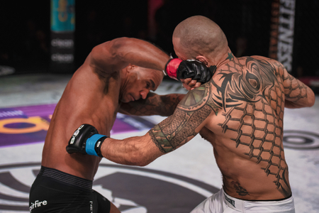 STOCKHOLM, SWEDEN, DEC 7, 2019: Superior challenge 20 between Nico Musoke (SWE) and Marcelo Alfaya (BRA). Musoke won.のeditorial素材