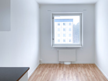 Empty flat after cleaning and before giving it to the next person for lending. Swedenの写真素材