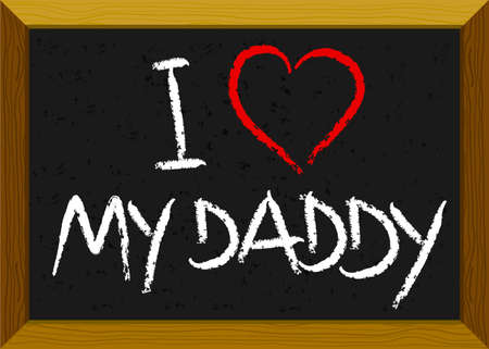Father's Day love message on a chalkboardのイラスト素材