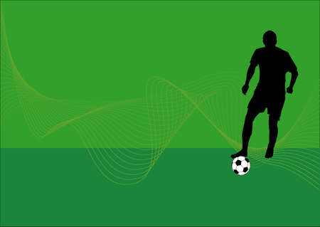 a silhouette of a soccer player with footballのイラスト素材