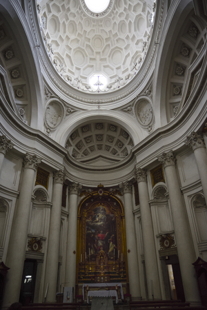 Rome Italy. Church of St. Carlo at the four fountains. Baroque Dome of Borrominiのeditorial素材