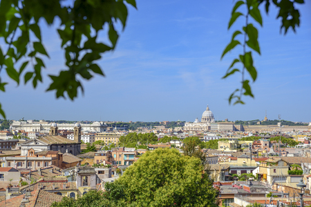 panorama of Rome from the Pincio terrace. Italyの写真素材