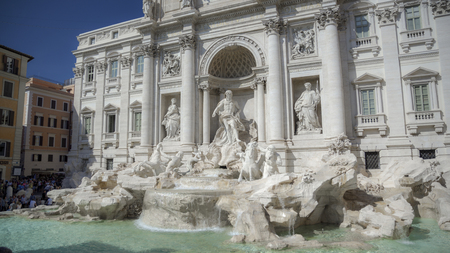 Trevi Fountain, baroque architecture in Rome, Italyの写真素材