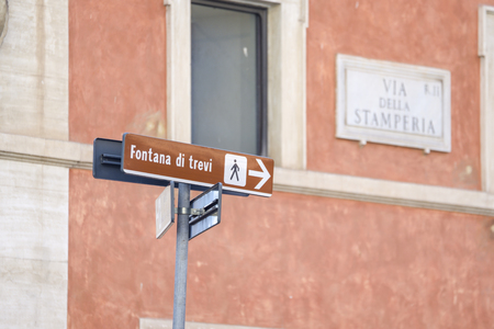 Rome, indications of the great historical monuments of the Italian capital.の写真素材