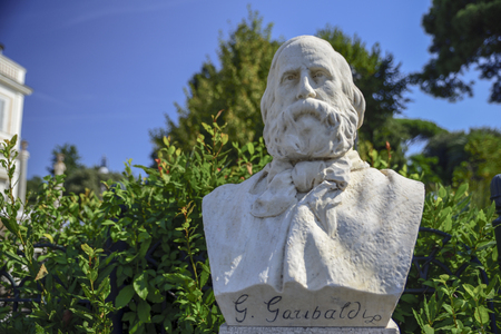 Sculptural depiction of Giuseppe Garibaldi general and Italian condottieroの写真素材