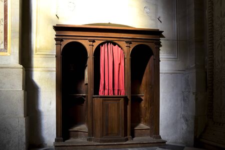 confessional in Catholic churchの写真素材