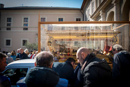 Terni, Italy. February 2020. Valentine's Day. The relics of the saint are stolen in procession...