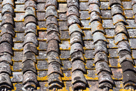 close-up of an old roof