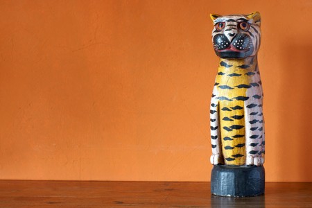 Handmade antique wooden sculpture from Africaの写真素材