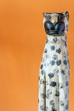 Handmade antique wooden sculpture from Africaの写真素材