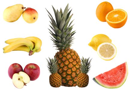 Poster of seven fresh fruitsの写真素材