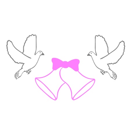 Doves And Wedding Bellsのイラスト素材