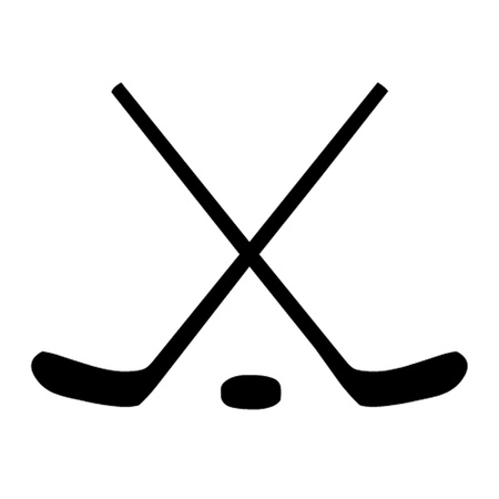 Ice Hockey Sticks and Puckのイラスト素材