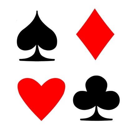 The Playing Card Suits; spade, diamond, heart, club.