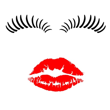 Eye Lashes and Kissのイラスト素材