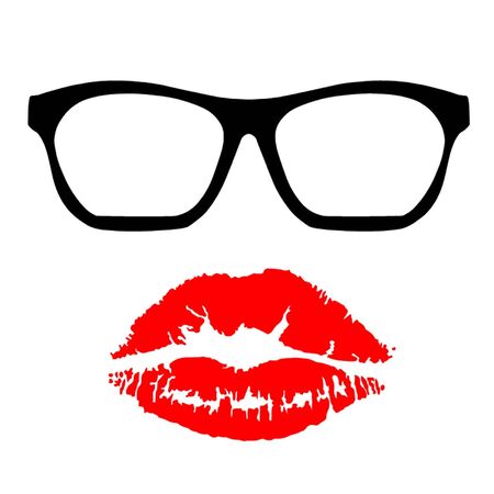 Nerd Glasses and Kissのイラスト素材