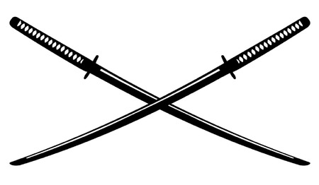 Crossed Japanese Katanaのイラスト素材