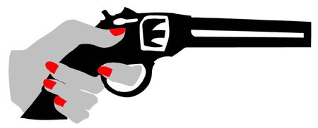 Woman's Hand on a Revolverのイラスト素材