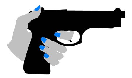 Woman's Hand on a Gun