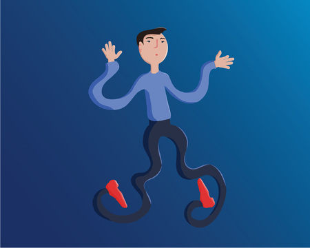 A silly dancing guy with noodle arms and legs. Too relaxed.のイラスト素材