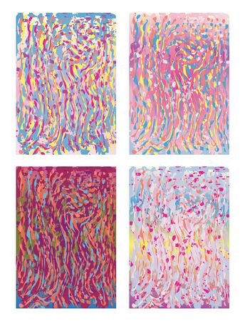 Abstract background or cover in a painting style 4 versionsのイラスト素材