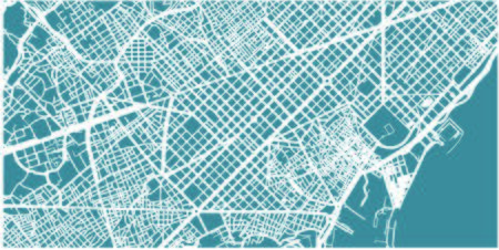Detailed map of Barcelona with scale 1:30 000 in Cataloniaのイラスト素材