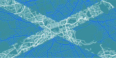 Detailed map of Edinburgh based on national flag of Scotland, scale 1:30 000のイラスト素材