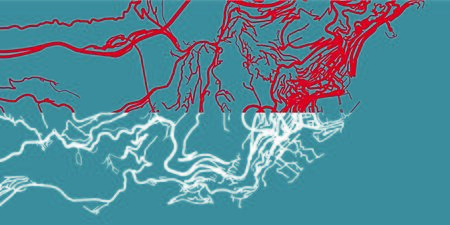 Detailed map of Monaco based on national flag of Monaco, scale 1:30 000のイラスト素材