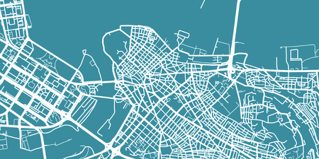 Detailed vector map of Belgrade, scale 1:30 000, Serbiaのイラスト素材