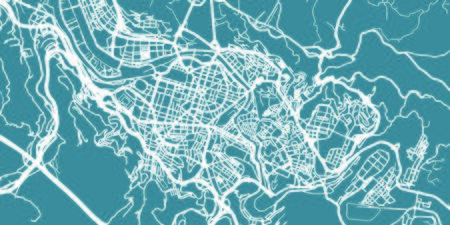 Detailed vector map of Bilbao, scale 1:30 000, Spainのイラスト素材