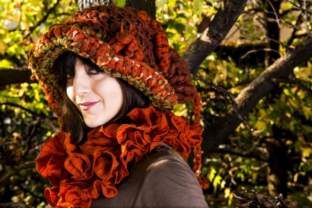 Christmas girl with red hat and scarf