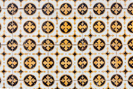 Texture of traditional Portuguese tiles on the wall
