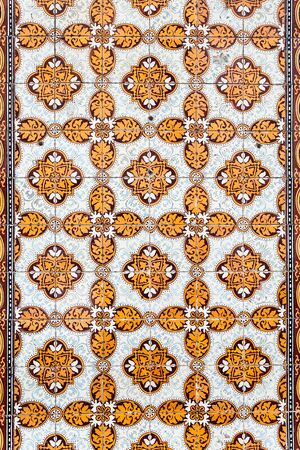 Texture of traditional Portuguese tiles on the wall
