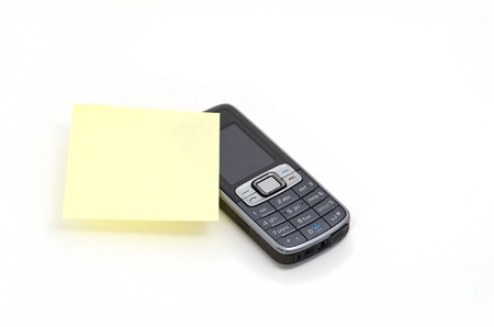 yellow memo on a mobile phone