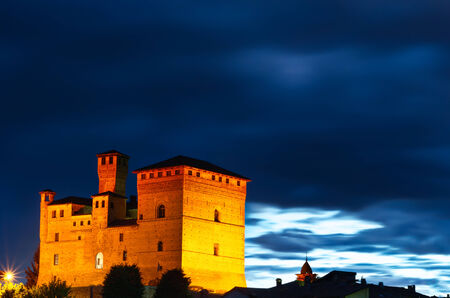 Castle at night in Italyのeditorial素材