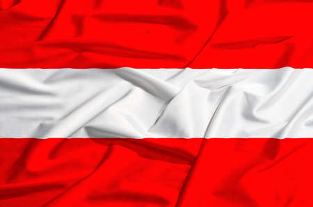 Austria flag on a silk drape wavingの写真素材