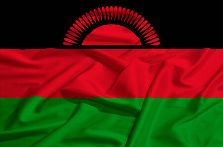 Malawi flag on a silk drape wavingの写真素材