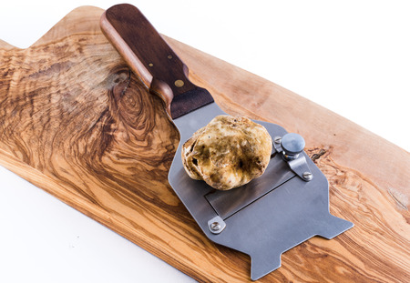 expensive white truffle from Alba and steel slicerの写真素材