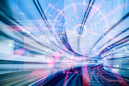 futuristic cyber laser target on a speed conceptの写真素材
