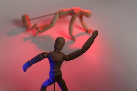 puppets interpret domestic violence, especially violence against womenの写真素材