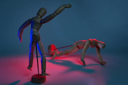 puppets interpret domestic violence, especially violence against womenの写真素材