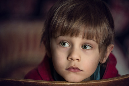 bored child, close up, portraitの写真素材