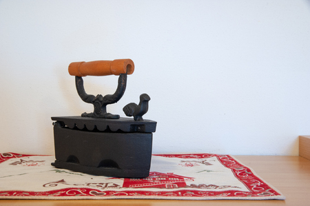 antique iron with coal boilerの写真素材