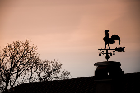 silhouette of a weathercockの写真素材