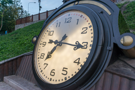 A Beautiful clock in a garden in kharkiv cityの写真素材