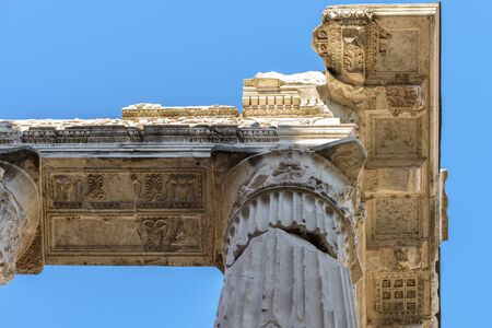 buildings and ruins around marcello theater in rome italyの写真素材