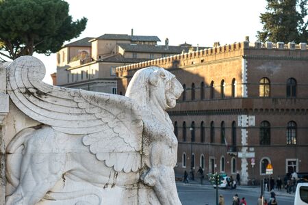 The altare della patria monument called victoriano or vittoriano in rome italyの写真素材