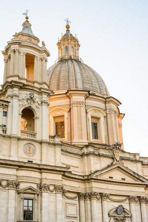 Rome, Italy - March 28, 2015: Particulars of the ancient Navona square in Rome, by architect and artist Borrominiのeditorial素材